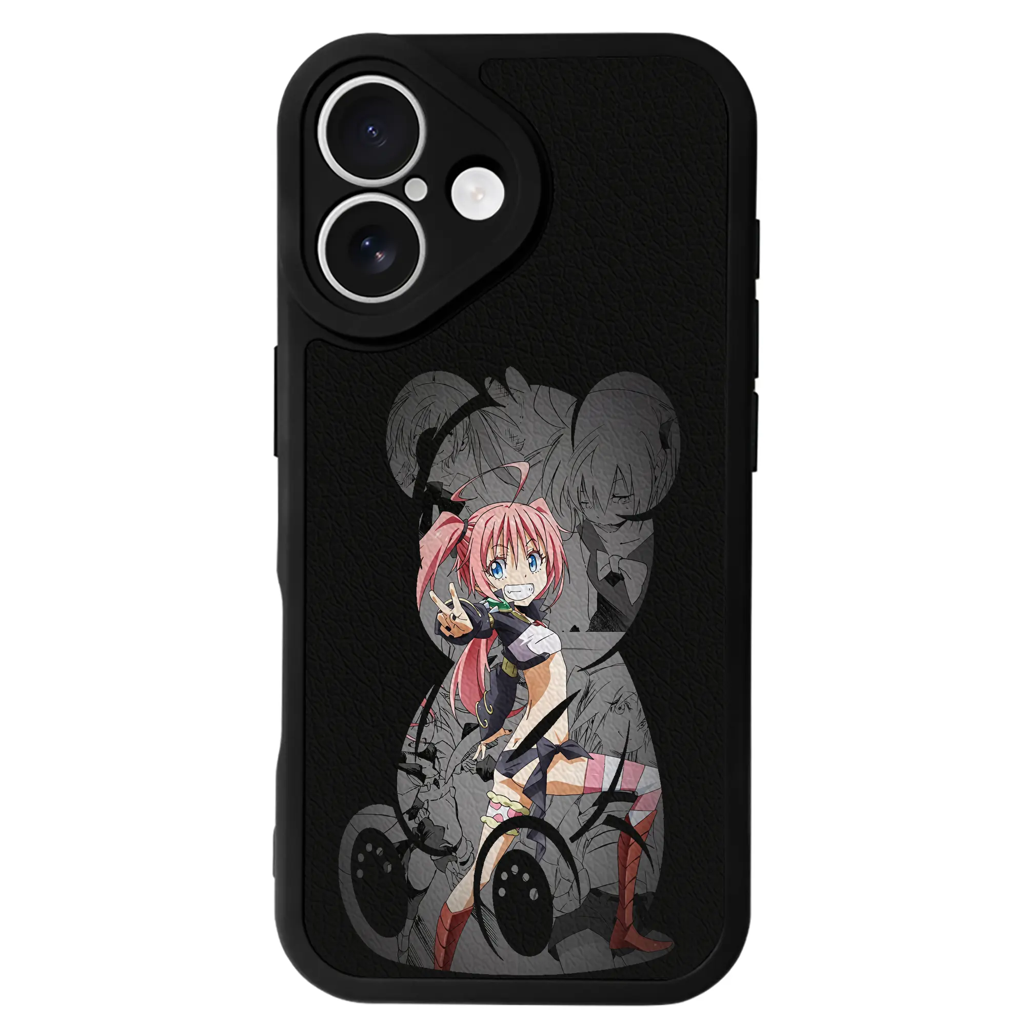 転生したらスライムだった件 グッズ,ミリム・ナーヴァ - IPhone 16シリーズ対応 ・ シリコンスマホケース ・ レザー調 ・ 高精度フィット ・ 耐衝撃 ・ ワイヤレス充電対応 ・ 精密カット